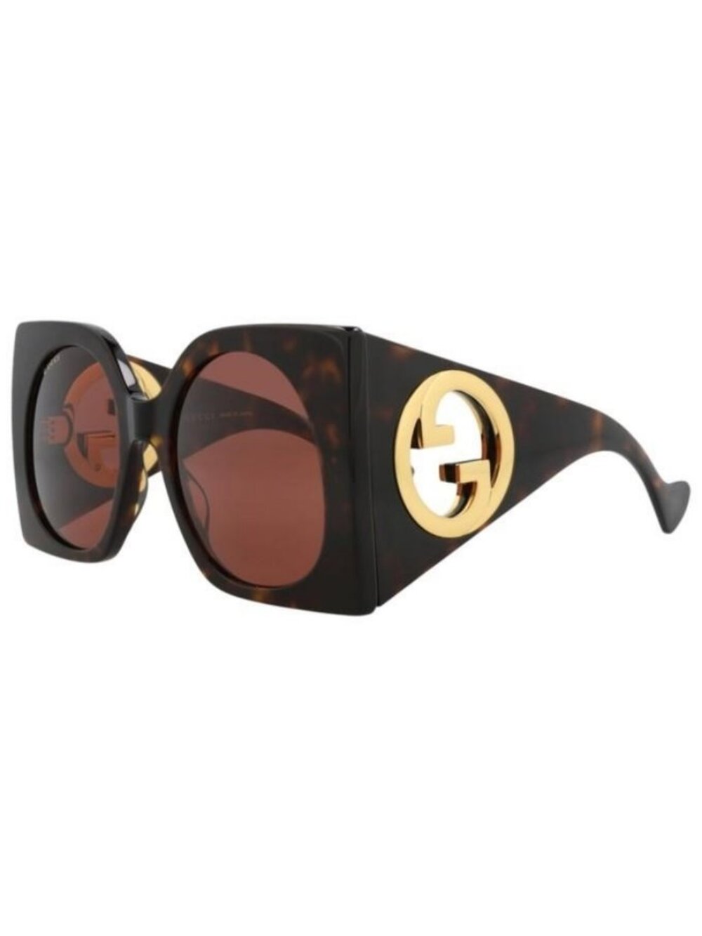 New Gucci Womens Square/Rectangle Havana Havana Brown Fashion Designer Sunglasse